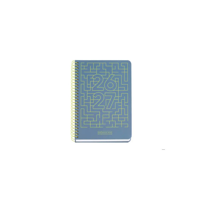 AGENDA ESPIRAL ESCOLAR MIQUELRIUS ACTIVA TAPA CARTON FORRADO OCTAVO DIA PAGINA 26-27 AZUL