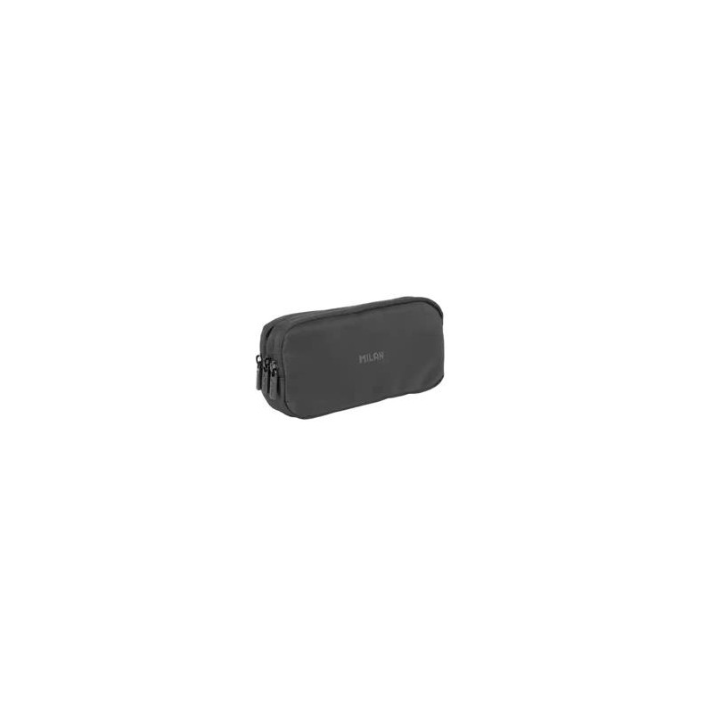 BOLSO ESCOLAR PORTATODO MILAN SHADOW TRES CREMALLERAS COLOR NEGRO 110X220X65 MM