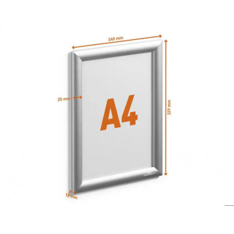 MARCO PORTAANUNCIOS DURABLE OUTDOOR A4 MARCO ALUMINIO ANODIZADO PLATA 350X260X12 MM