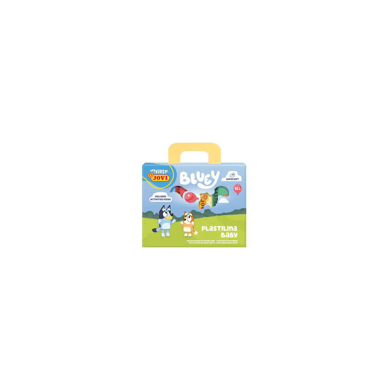 PLASTILINA JOVI BABY BLUEY MY FIRST ESTUCHE MALETIN 4 UNIDADES COLORES SURTIDOS + ACTIVIDADES