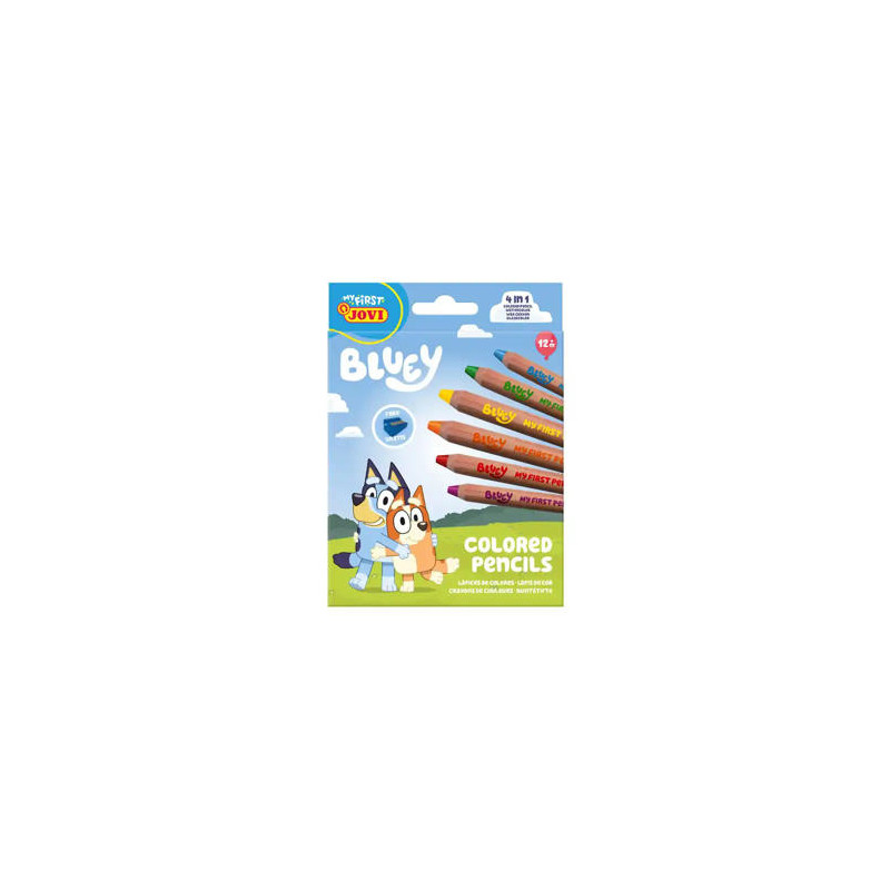 LAPICES DE COLORES JOVI 4 EN 1 BLUEY MY FIRST CAJA DE 6 UNIDADES COLORES SURTIDOS