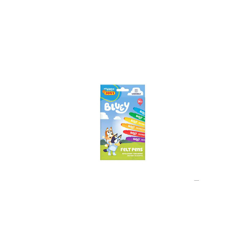 ROTULADORES JOVI BLUEY MY FIRST FELT PENS CAJA DE 6 UNIDADES COLORES SURTIDOS