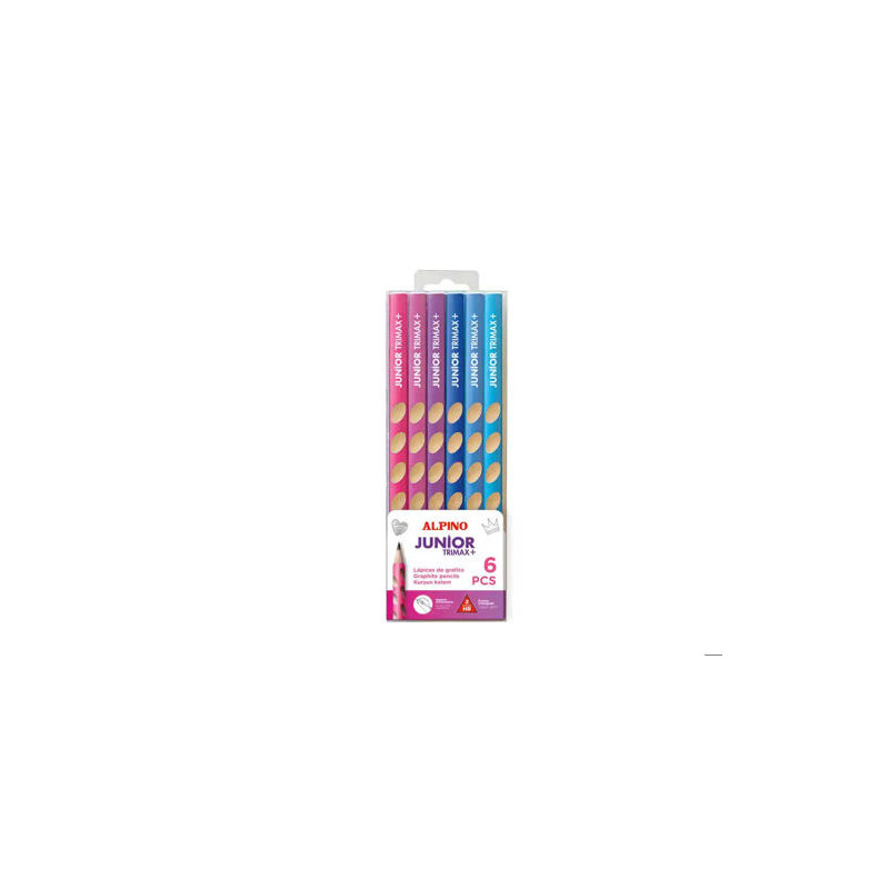 LAPICES DE GRAFITO ALPINO JUNIOR TRIMAX+ BLISTER DE 6 UNIDADES