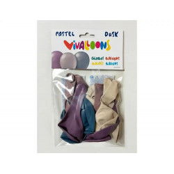 GLOBO 100% LATEX BIODEGRADABLE VIVALLOONS PASTEL DUSK COLORES SURTIDOS BOLSA DE 12 UNIDADES COLORES