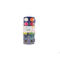 ACUARELA LIDERPAPEL 12 COLORES CON PINCEL MANGO DE MADERA ESTUCHE DE PLASTICO