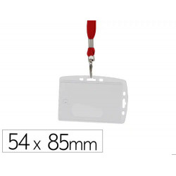 IDENTIFICADOR Q-CONNECT CON CORDON PLANO ROJO USO VERTICAL/HORIZONTAL 54X85 MM