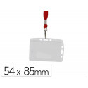IDENTIFICADOR Q-CONNECT CON CORDON PLANO ROJO USO VERTICAL/HORIZONTAL 54X85 MM