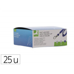 CORDON PLANO Q-CONNECT CON GANCHO METALICO PARA IDENTIFICADORES COLOR AZUL