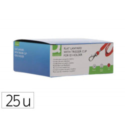 CORDON PLANO Q-CONNECT CON GANCHO METALICO PARA IDENTIFICADORES COLOR ROJO