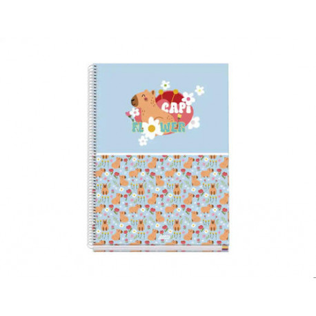 CUADERNO ESPIRAL DOHE A4 TAPA FORRADA 100 HOJAS 90 G CUADRO 5 MM CAPI FLOWER