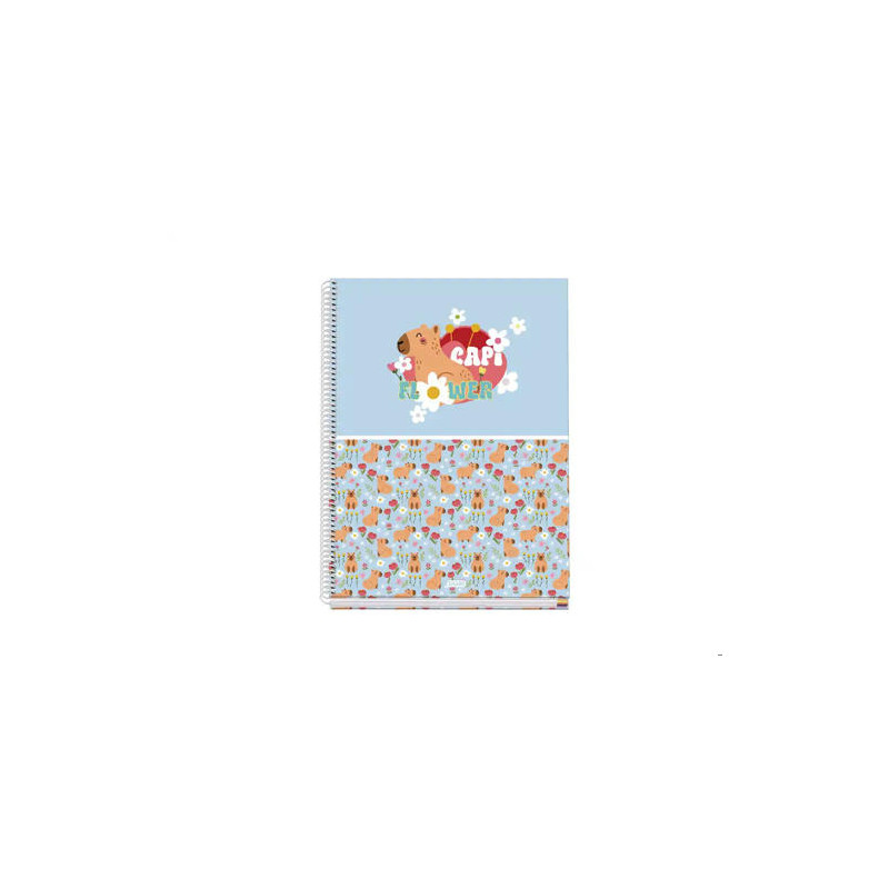 CUADERNO ESPIRAL DOHE A4 TAPA FORRADA 100 HOJAS 90 G CUADRO 5 MM CAPI FLOWER