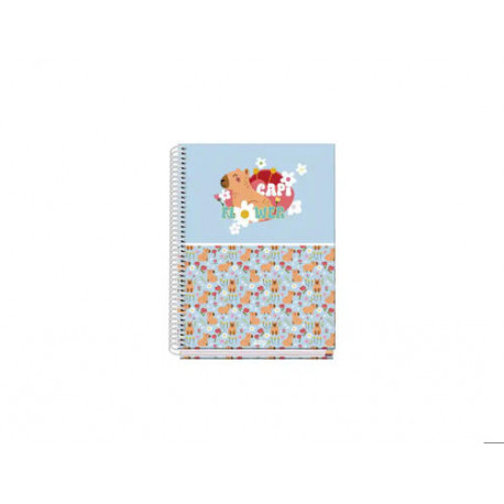 CUADERNO ESPIRAL DOHE A5 TAPA FORRADA 100 HOJAS 90 G CUADRO 5 MM CAPI FLOWER