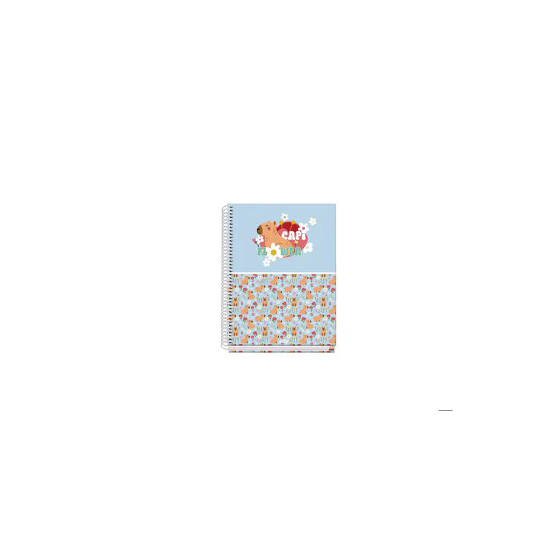 CUADERNO ESPIRAL DOHE A5 TAPA FORRADA 100 HOJAS 90 G CUADRO 5 MM CAPI FLOWER