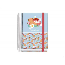 AGENDA ESPIRAL ESCOLAR DOHE A6 TAPA CARTON FORRADO 26-27 DIA PAGINA CAPI FLOWER
