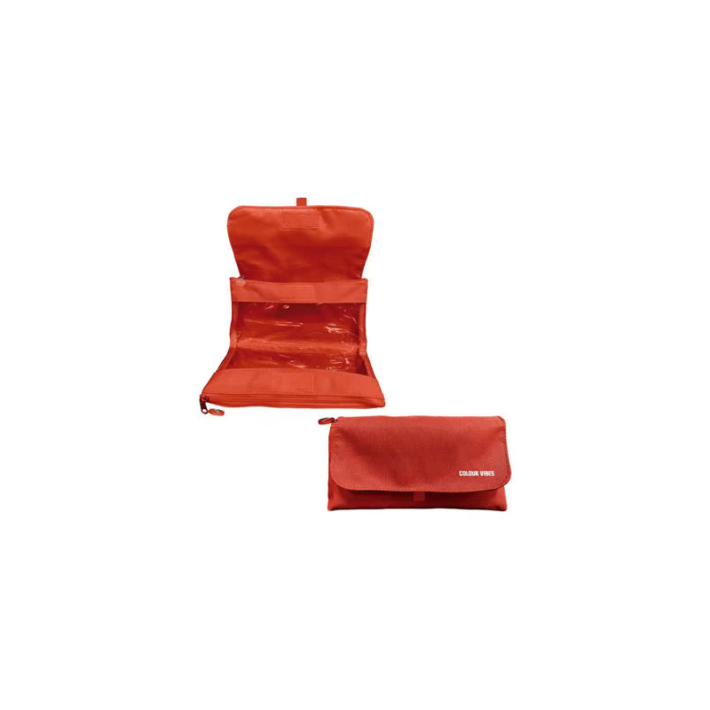 ESTUCHE PORTATODO DOHE VIBES DOBLE CREMALLERA CON SOLAPA ROJO 220X110X65 MM