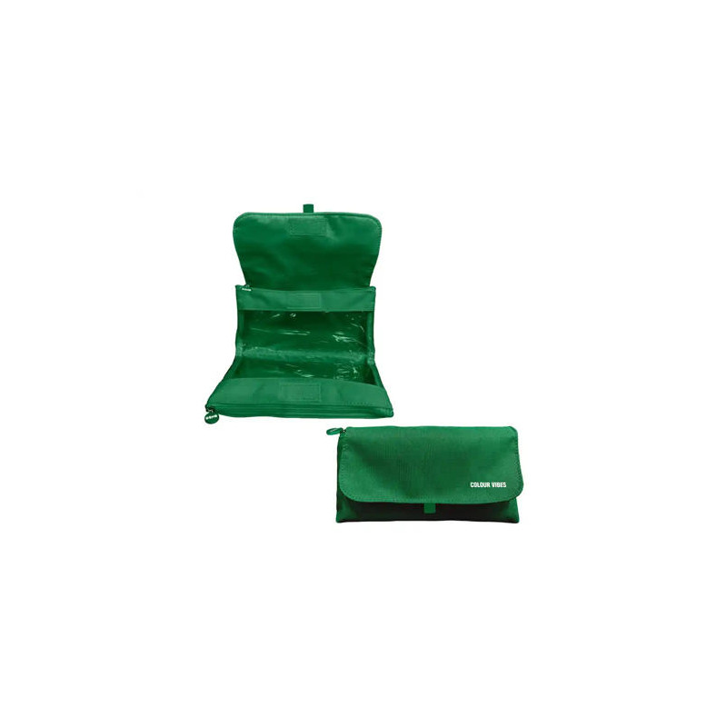 ESTUCHE PORTATODO DOHE VIBES DOBLE CREMALLERA CON SOLAPA VERDE 220X110X65 MM