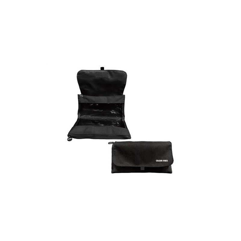 ESTUCHE PORTATODO DOHE VIBES DOBLE CREMALLERA CON SOLAPA NEGRO 220X110X65 MM