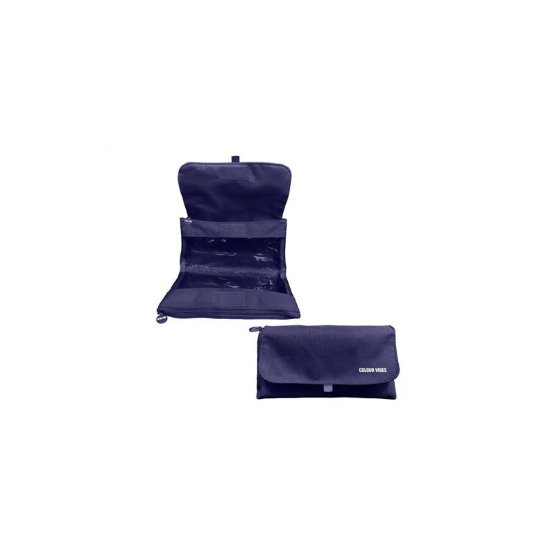 ESTUCHE PORTATODO DOHE VIBES DOBLE CREMALLERA CON SOLAPA AZUL OSCURO 220X110X65 MM