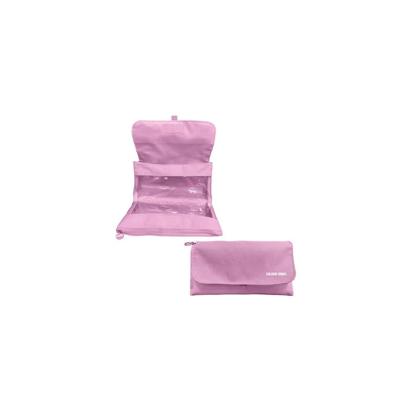 ESTUCHE PORTATODO DOHE VIBES DOBLE CREMALLERA CON SOLAPA ROSA 220X110X65 MM