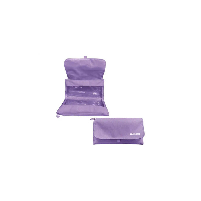 ESTUCHE PORTATODO DOHE VIBES DOBLE CREMALLERA CON SOLAPA MORADO 220X110X65 MM