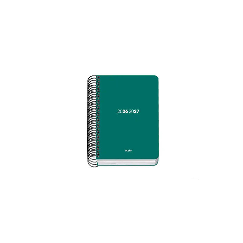 AGENDA ESPIRAL ESCOLAR DOHE BASIC A5 TAPA POLIPROPILENO 26-27 SEMANA VISTA ELEMENT VERDE