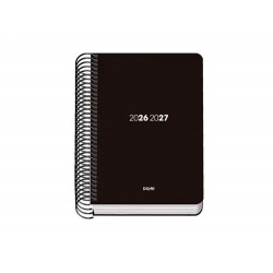 AGENDA ESPIRAL ESCOLAR DOHE BASIC A5 TAPA POLIPROPILENO 26-27 DIA PAGINA ELEMENT NEGRO