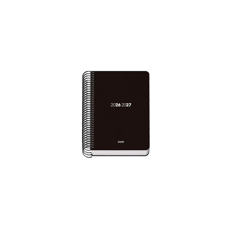 AGENDA ESPIRAL ESCOLAR DOHE BASIC A5 TAPA POLIPROPILENO 26-27 DIA PAGINA ELEMENT NEGRO