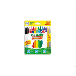 LAPICES CERA CARIOCA PLASTELLO CAJA DE 12 + 2 UNIDADES COLORES SURTIDOS