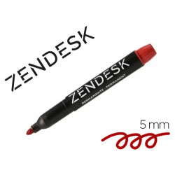 ROTULADOR ZENDESK MARCADOR PERMANENTE ROJO PUNTA REDONDA 5MM