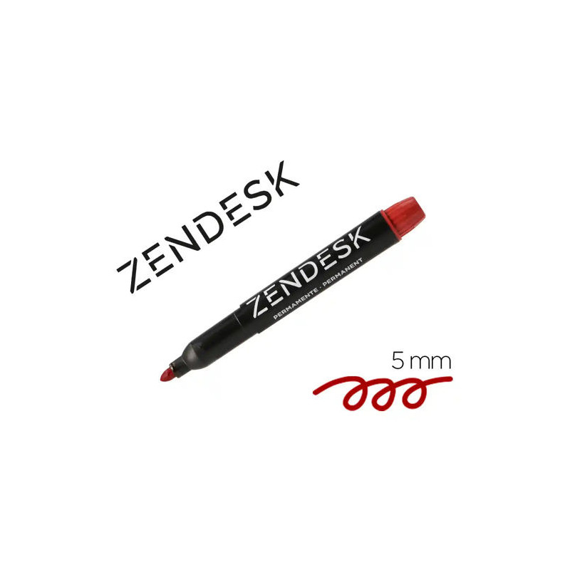 ROTULADOR ZENDESK MARCADOR PERMANENTE ROJO PUNTA REDONDA 5MM