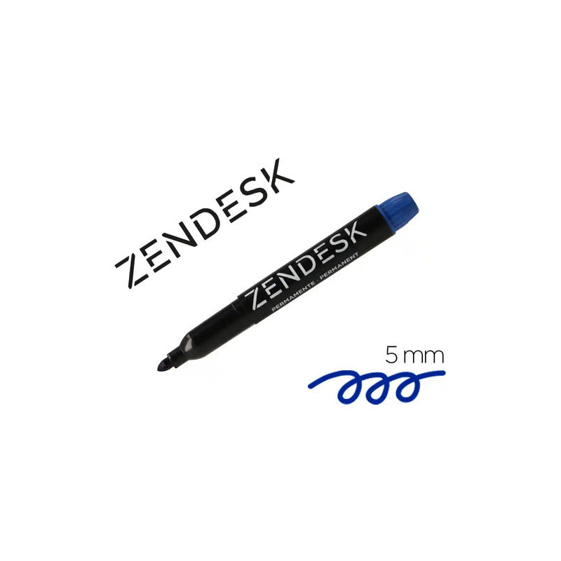 ROTULADOR ZENDESK MARCADOR PERMANENTE AZUL PUNTA REDONDA 5MM