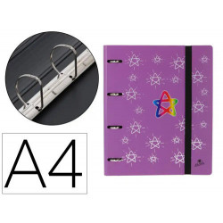 CARPETA 4 ANILLAS 40 MM MIXTAS MARIOLA POLYFOAM DIN A4 SIN RECAMBIO ESTRELLAS