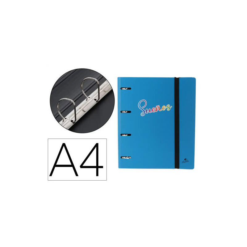CARPETA 4 ANILLAS 40 MM MIXTAS MARIOLA POLYFOAM DIN A4 SIN RECAMBIO PALABRAS