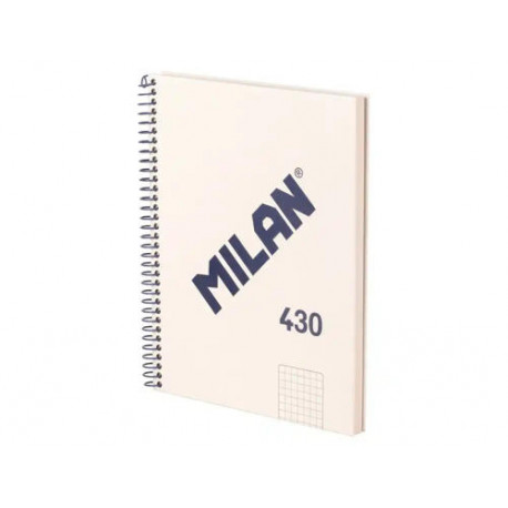 CUADERNO ESPIRAL MILAN SERIE 1918 DIN A5 80 HOJAS CUADRO 5 MM COLOR BEIG