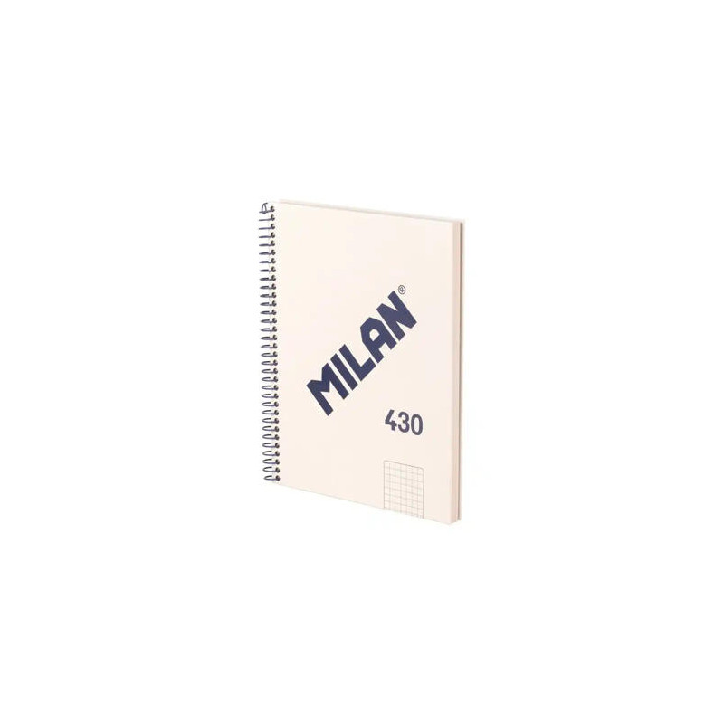 CUADERNO ESPIRAL MILAN SERIE 1918 DIN A5 80 HOJAS CUADRO 5 MM COLOR BEIG