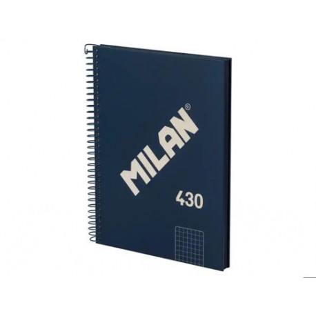 CUADERNO ESPIRAL MILAN SERIE 1918 DIN A5 80 HOJAS CUADRO 5 MM COLOR AZUL