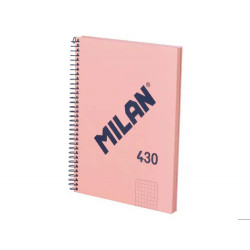 CUADERNO ESPIRAL MILAN SERIE 1918 DIN A5 80 HOJAS CUADRO 5 MM COLOR ROSA