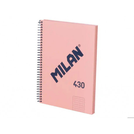 CUADERNO ESPIRAL MILAN SERIE 1918 DIN A5 80 HOJAS CUADRO 5 MM COLOR ROSA