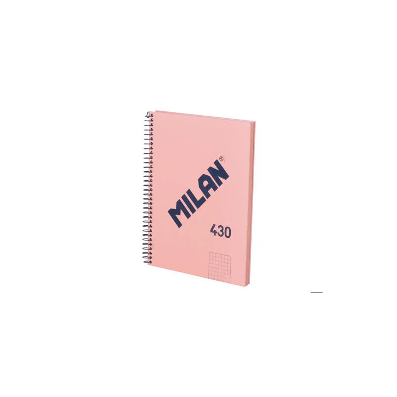 CUADERNO ESPIRAL MILAN SERIE 1918 DIN A5 80 HOJAS CUADRO 5 MM COLOR ROSA