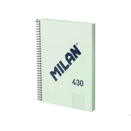 CUADERNO ESPIRAL MILAN SERIE 1918 DIN A5 80 HOJAS CUADRO 5 MM COLOR VERDE
