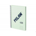CUADERNO ESPIRAL MILAN SERIE 1918 DIN A5 80 HOJAS CUADRO 5 MM COLOR VERDE