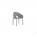 BUTACA ROCADA VON-C CON BASE METALICA DE 4 PATAS BASE COLOR NEGRO TAPIZADO GRIS 60X58X79 CM
