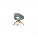 BUTACA ROCADA AVON-D CON BASE DE MADERA DE 4 PATAS BASE COLOR MADERA OSCURO TAPIZADO GRIS 60X56X81 C