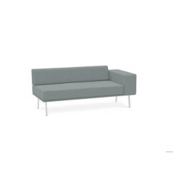 MODULO ROCADA URAL-AR RECTANGULAR LARGO RESPALDO APOYABRAZO DERECHA TAPIZADO GRIS 162X74X56 CM