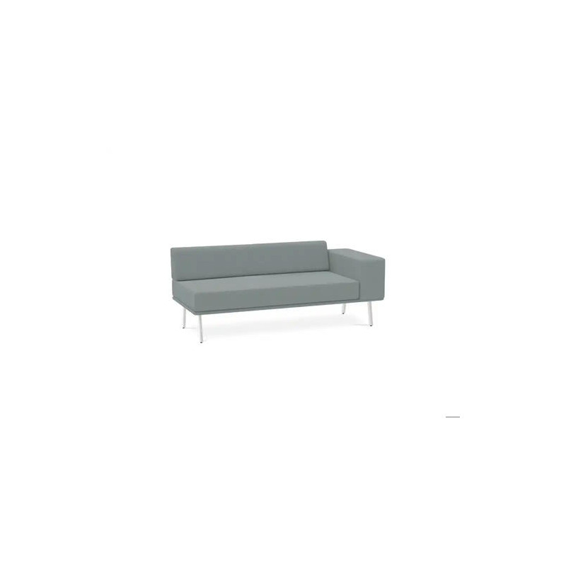 MODULO ROCADA URAL-AR RECTANGULAR LARGO RESPALDO APOYABRAZO DERECHA TAPIZADO GRIS 162X74X56 CM