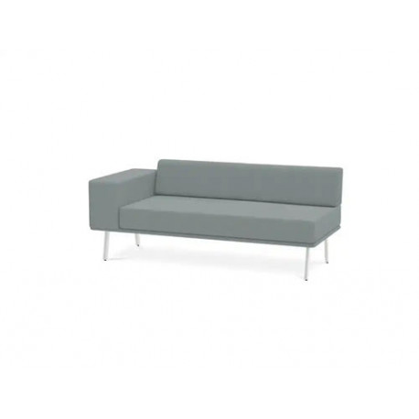 MODULO ROCADA URAL-AL RECTANGULAR LARGO RESPALDO APOYABRAZO IZQUIERDA TAPIZADO GRIS 162X74X56 CM