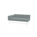 MODULO ROCADA URAL-AL RECTANGULAR LARGO RESPALDO APOYABRAZO IZQUIERDA TAPIZADO GRIS 162X74X56 CM