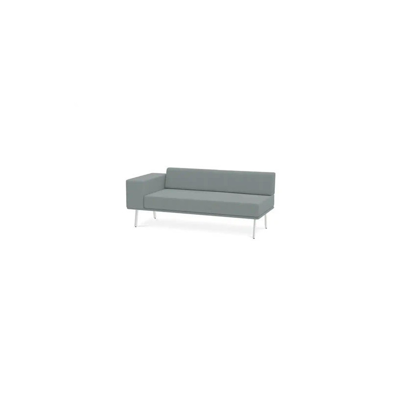 MODULO ROCADA URAL-AL RECTANGULAR LARGO RESPALDO APOYABRAZO IZQUIERDA TAPIZADO GRIS 162X74X56 CM