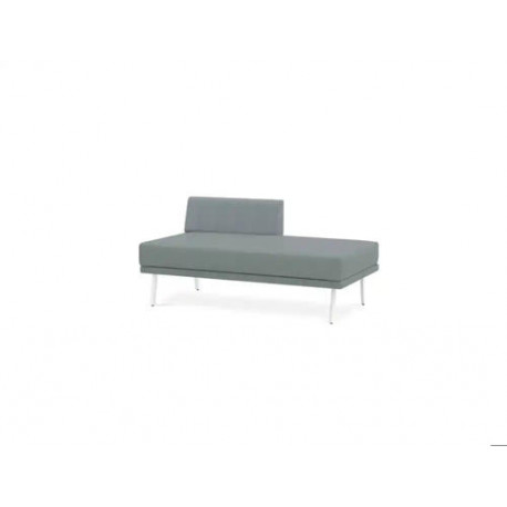 MODULO ROCADA URAL-BL RECTANGULAR LARGO RESPALDO IZQUIERDA TAPIZADO GRIS 138X74X72 CM