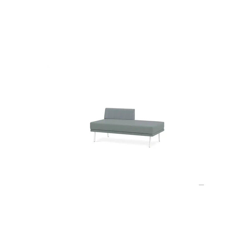 MODULO ROCADA URAL-BL RECTANGULAR LARGO RESPALDO IZQUIERDA TAPIZADO GRIS 138X74X72 CM